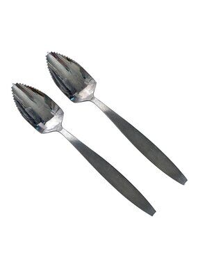 Stanley Roberts Eileen Korea Stainless Steel Serrated Edge Grapefruit 2 Spoons